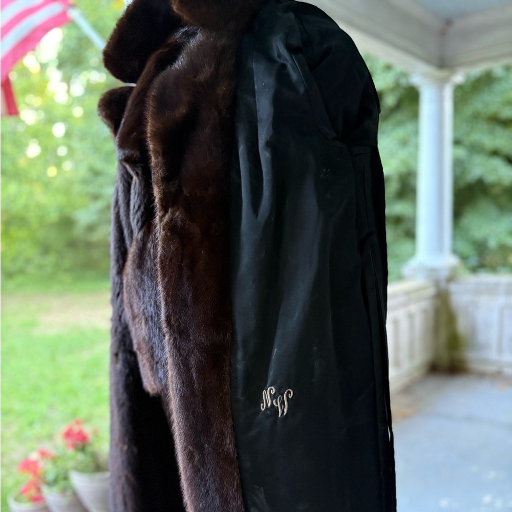 Classic Brown Full-Length Fur Coat (chocolate mink) - Picture 11 of 16